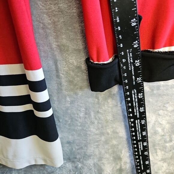 Susan Graver Women's Lg Pullover Top black red white multicolored stretch - Picture 6 of 9